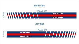 Martini Racing Stripes Set for Italian Fiat 500 - Vinyl self adhesive graphic car sticker decals