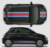 Martini Racing Stripes Set for Italian Fiat 500 - Vinyl self adhesive graphic car sticker decals