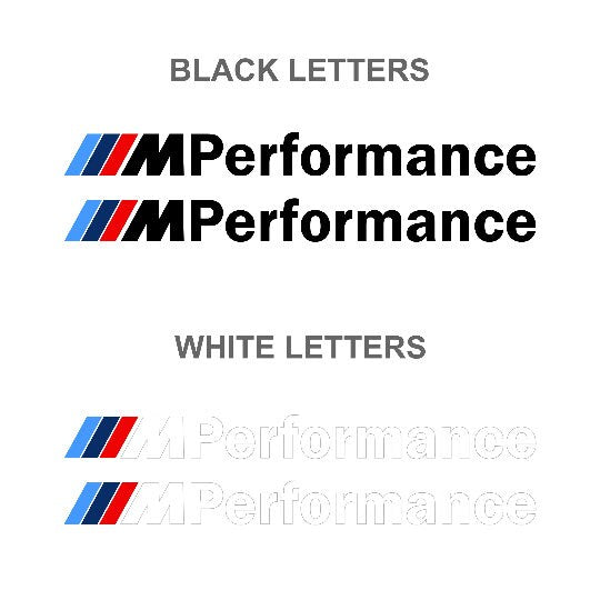 2 peças M Performance BMW definidas para os lados ou espelho M sport vinil stikers listras decalques gráficos