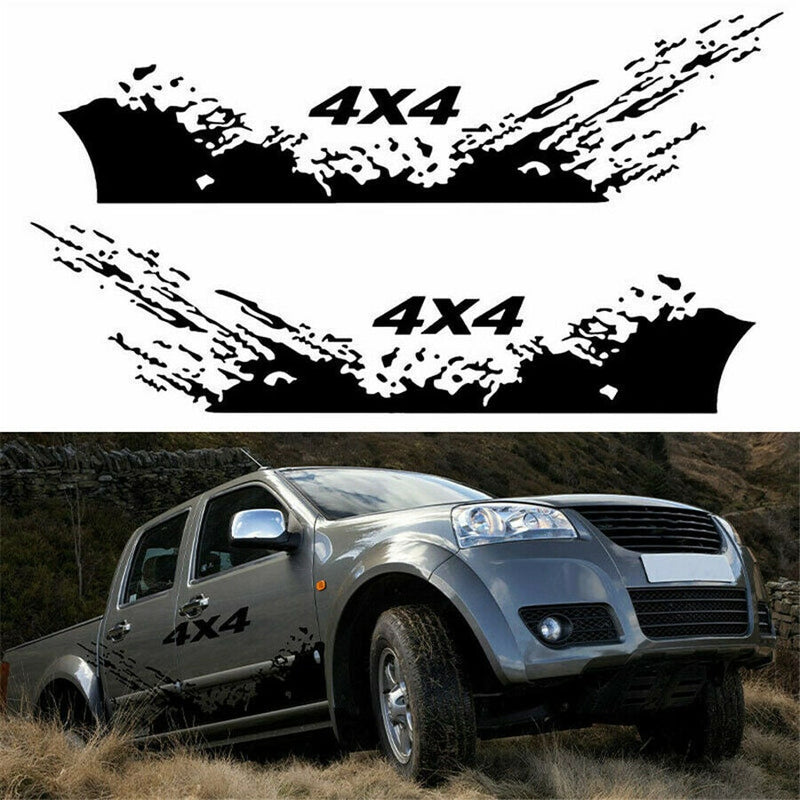 2 Pcs Set Splash Decal Side Body 4x4 Off Road Kit Vinyl Graphic Sticker Truck Pickup