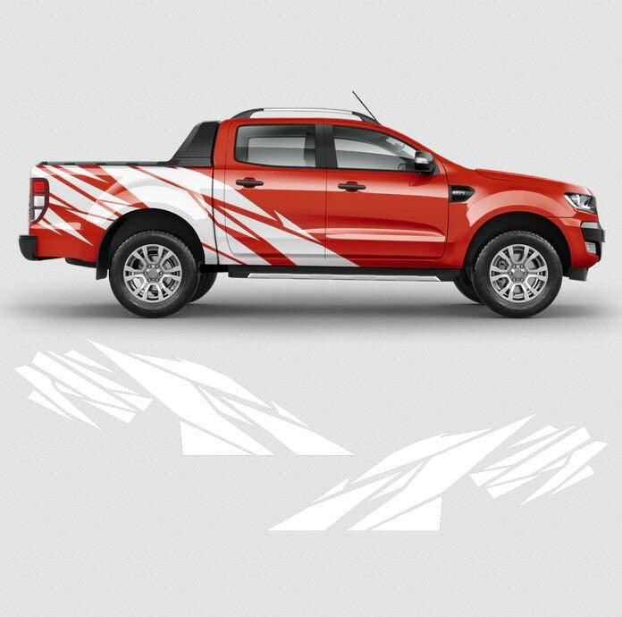 Kit 2 Pcs Warlord Decal Side Pickup Body 4x4 Off Road Vinyl Graphic Sticker Truck