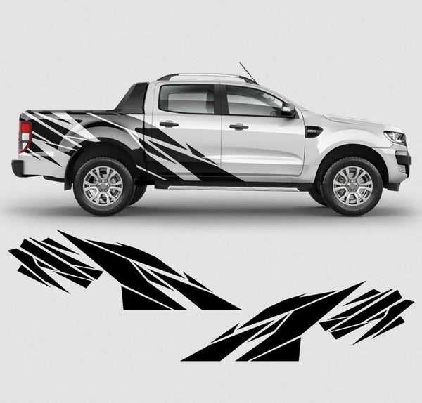 Kit 2 Pcs Warlord Decal Side Pickup Body 4x4 Off Road Vinyl Graphic Sticker Truck