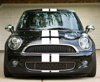 Set Mini Cooper bonnet stripes, stripes for hood, roof and boot, front top rear stripes
