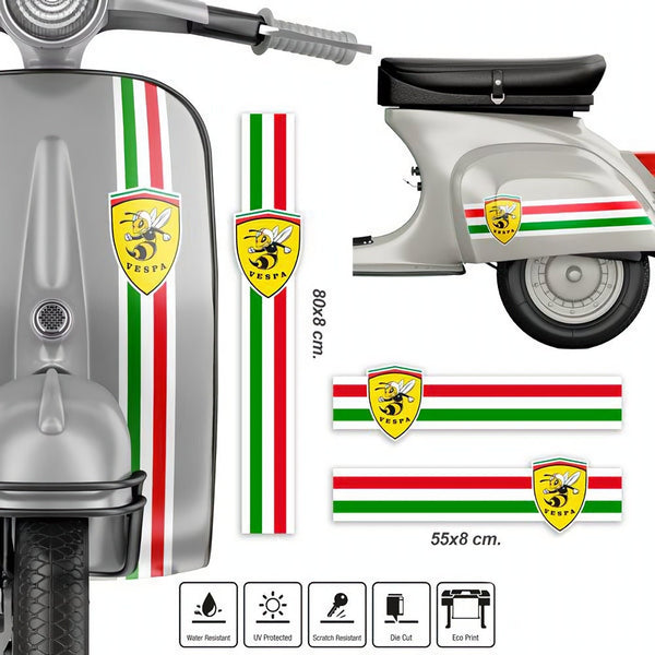 Conjunto Adesivo Adesivo Carro Moto Vespa Italia