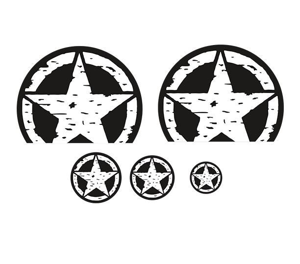 Set selbstklebender Aufkleber für das Motorrad Vespa Army Star