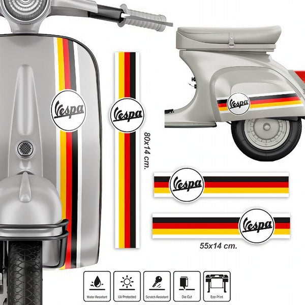 Set Klebeaufkleber für Vespa Deutschland Motorrad