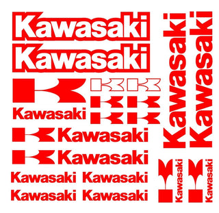 Set 15 Pcs Kawasaki Emblem Racing Decal Stickers