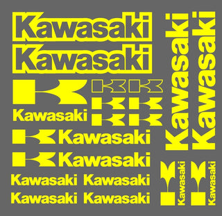 Set 15 Pcs Kawasaki Emblem Racing Decal Stickers
