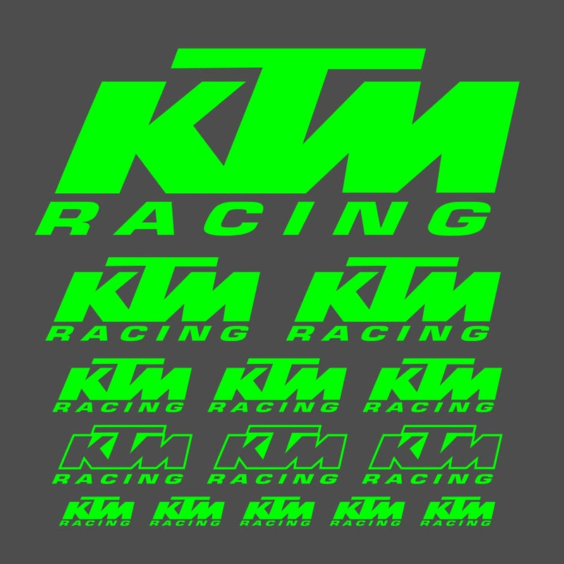 14 Pcs Conjunto de Logotipos KTM Racing Decal Adesivos | Kit Premium Logo Decalques | Adesivos para decoração de corrida