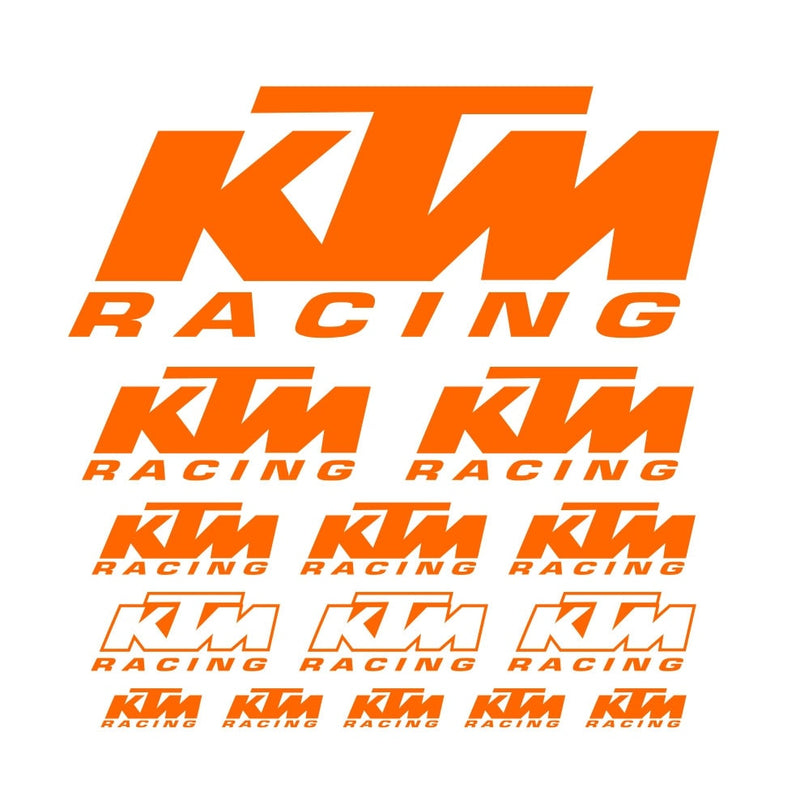 14 Pcs Conjunto de Logotipos KTM Racing Decal Adesivos | Kit Premium Logo Decalques | Adesivos para decoração de corrida