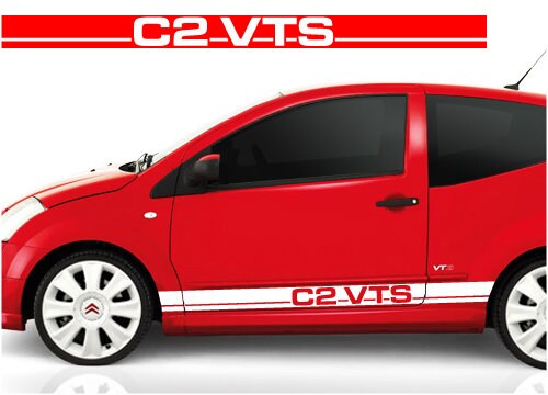 Conjunto Citroen C2 007 lado capô traseiro listras de corrida gráficos adesivos decalques VTS