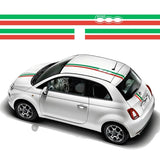 Set Fiat 500 Car Flag Roof & Bonnet Stripes Graphic car sticker decals