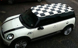 1 conjunto de decalque do kit de teto Xadrez Mini Cooper preto e branco