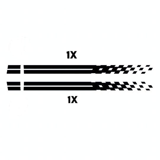 Conjunto de 2 peças de adesivos quadrados de corrida para carro listrados decalques de corrida esportiva para os lados esquerdo e direito