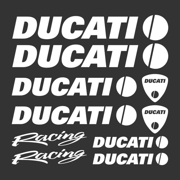 10X Set Ducati Racing Decal Stickers kit | Set kit Moto Adhesive Decor