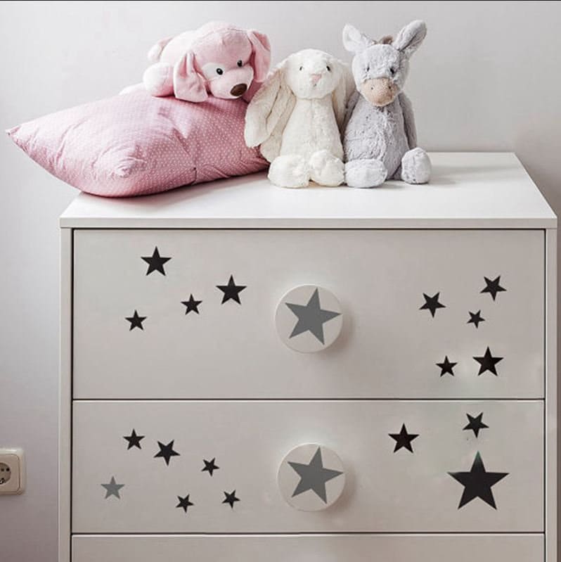 Conjunto de 70 peças de adesivos de parede de estrelas para quarto de crianças, decoração de casa, decalques de parede para crianças, arte, adesivos de parede para crianças, papel de parede