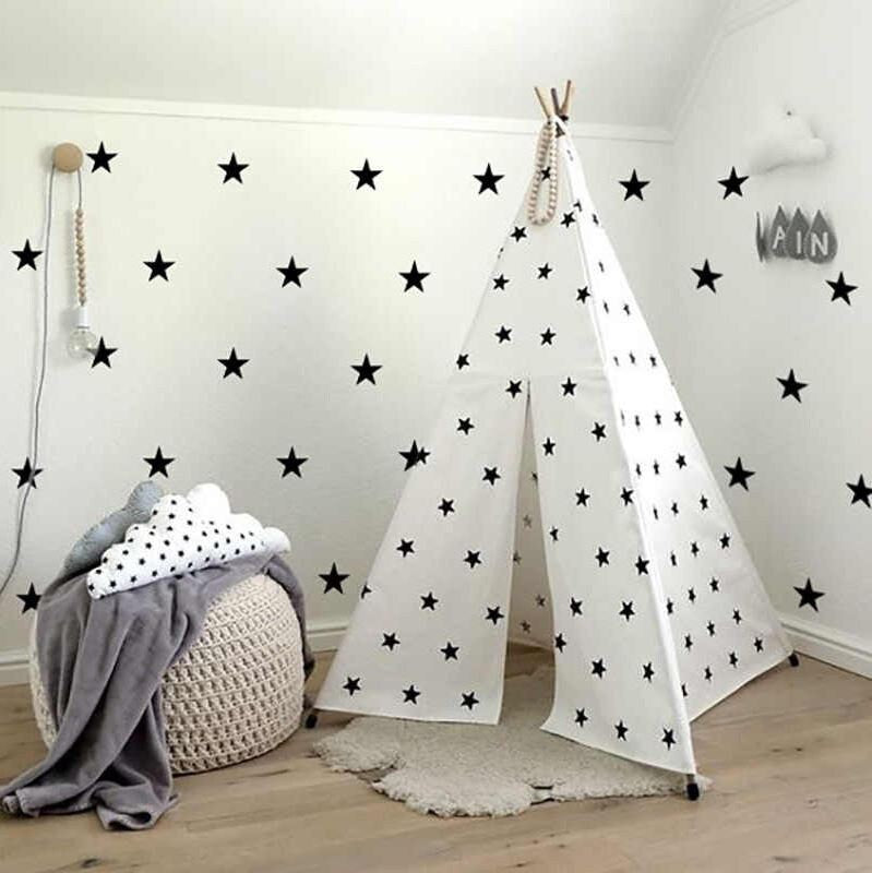 Conjunto de 70 peças de adesivos de parede de estrelas para quarto de crianças, decoração de casa, decalques de parede para crianças, arte, adesivos de parede para crianças, papel de parede