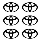 Set 6x Toyota Emblem Decal Sticker | Premium Logo Decals