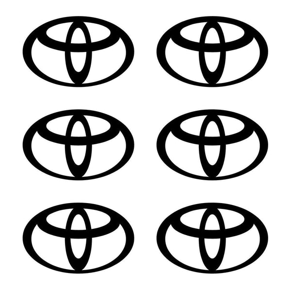 Set 6x Toyota Emblem Decal Sticker | Premium Logo Decals