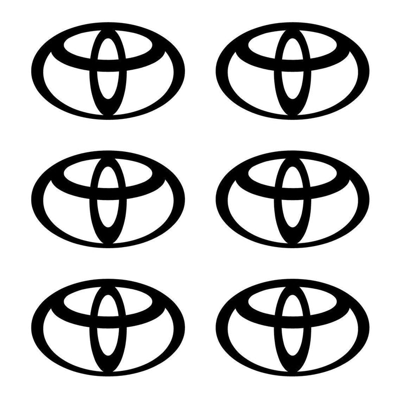 Set 6x Toyota Emblem Decalque Adesivo | Decalques de logotipo premium