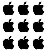 Set 9 Stück Logo Apple Emblem Aufkleber Aufkleber | Kit Premium-Logo-Aufkleber