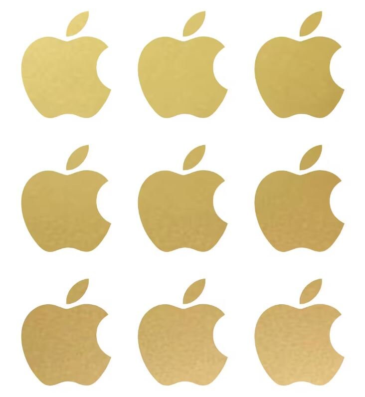 Set 9 Pcs Logotipo Apple Emblema Decalque Adesivo | Kit de decalques de logotipo premium