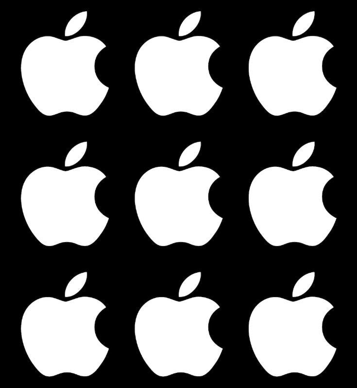 Set 9 Pcs Logo Apple Emblem Decal Sticker | Kit Premium Logo Decals