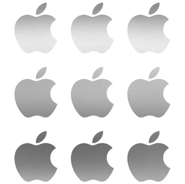 Set 9 Stück Logo Apple Emblem Aufkleber Aufkleber | Kit Premium-Logo-Aufkleber