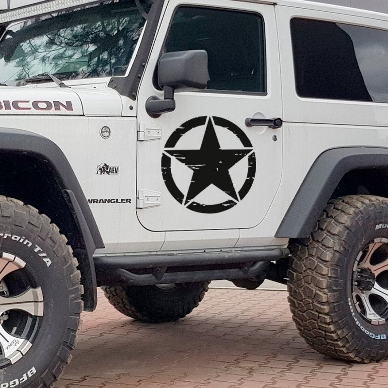 Kit 2 Pcs Lateral Military Star Decals Auto Styling Decoration Accessories for 4x4 Off Road