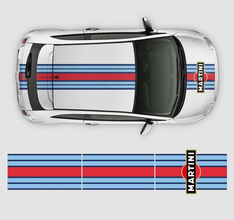 Martini Racing Stripes Set for Italian Fiat 500 - Vinyl self adhesive graphic car sticker decals