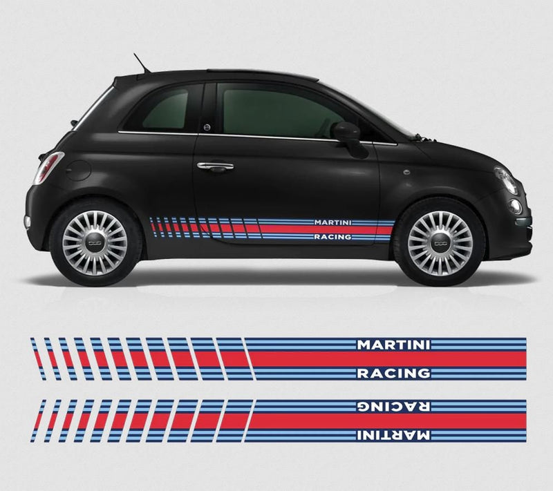 Martini Racing Stripes Set for Italian Fiat 500 - Vinyl self adhesive graphic car sticker decals