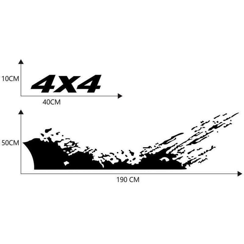 2-teiliges Set Spritzschutz-Aufkleber für Seitenkörper, 4 x 4 Off-Road-Set, Vinyl-Grafikaufkleber, LKW-Pickup