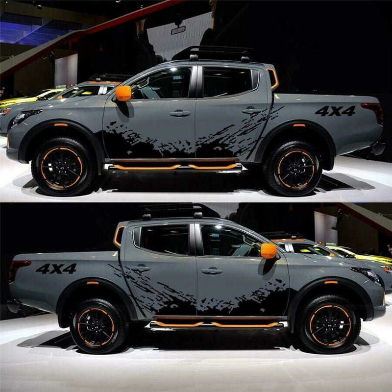 Conjunto de 2 peças Splash Decal Side Body 4x4 Off Road Kit Vinil Gráfico Adesivo Caminhão Pickup