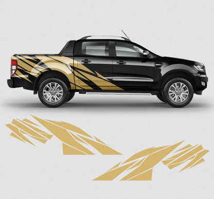 Kit 2 peças Warlord decalque lateral pick-up carroceria 4x4 off road vinil adesivo gráfico caminhão