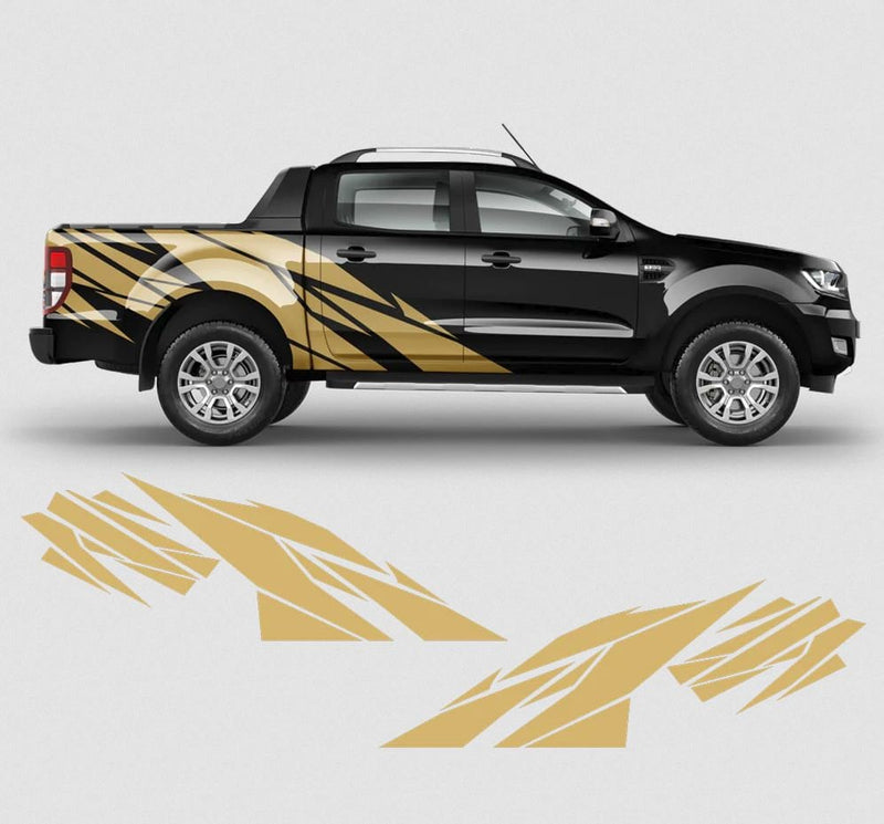 Kit 2 Pcs Warlord Decal Side Pickup Body 4x4 Off Road Vinyl Graphic Sticker Truck