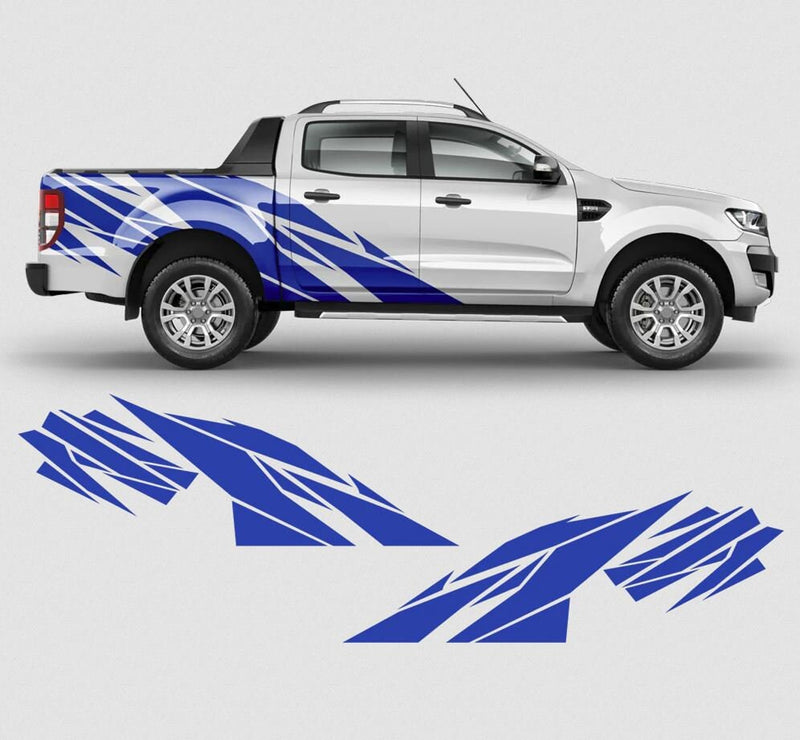 Kit 2 Pcs Warlord Decal Side Pickup Body 4x4 Off Road Vinyl Graphic Sticker Truck