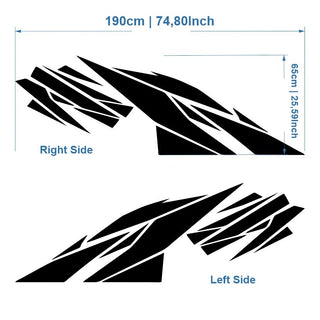 Kit 2 Pcs Warlord Decal Side Pickup Body 4x4 Off Road Vinyl Graphic Sticker Truck