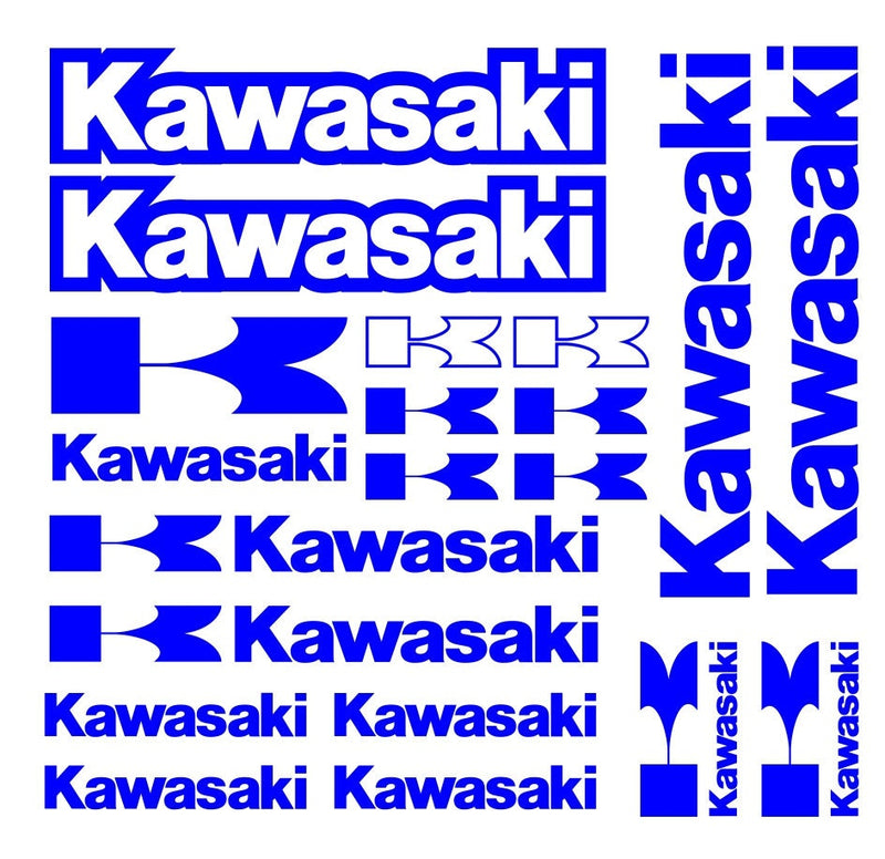 15X Logos Set Kawasaki Racing Decal Stickers | Premium Logo Decals | Racing decor Adhesives