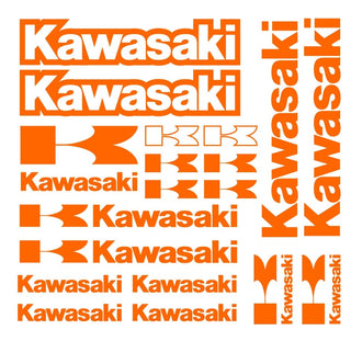 Set 15 Pcs Kawasaki Emblem Racing Decal Stickers
