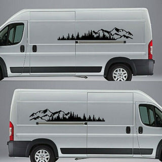 2 Pcs Set Tree Mountain Forest Graphic Decal Vinyl Sticker