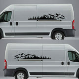 2 Pcs Set Tree Mountain Forest Car Decal Vinyl Sticker For Truck SUV RV Trailer Side Body