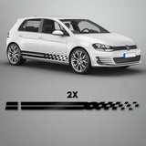 Set 2 Pcs Racing Squares Car Stripes sticker sport racing decals  for Left and Right Side