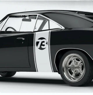 Set 2 Pcs Start Number Racing Stripe Vinyl Decal