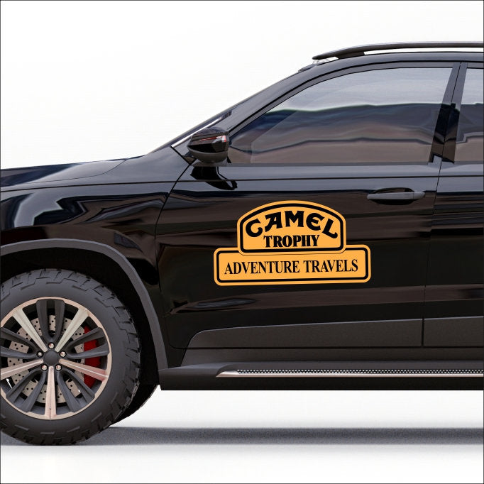 Kit 2 Pcs Camel Trophy Adventure Adesivos | Troféu Travels Camel 4x4 decalques para ambos os lados