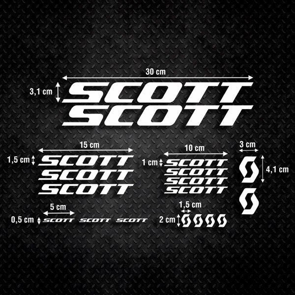 Set 18 Pcs Logo Scott Mountain Bike Sticker. Bicycle Adhesive Sport Decal