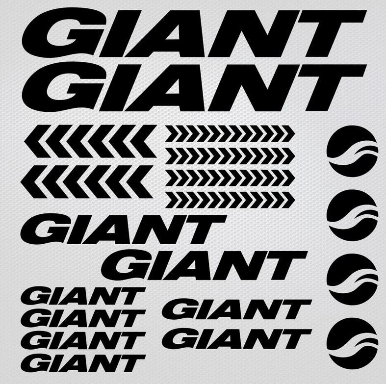 15X Set Giant Mountain Bike Sticker. Kit Bicycle Adhesive Sport Decal