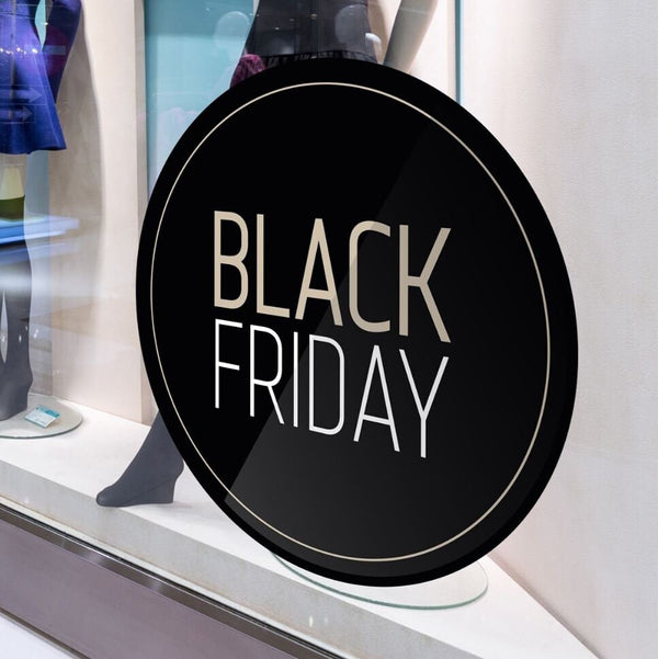 2 Pcs Set Black Friday commercial showcase promo Stickers  |  Kit Sales Stickers | Signage decals