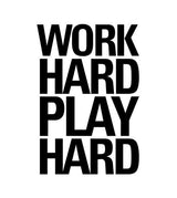 Work Hard Play Hard decalque de parede | Motivação de grandes letras de vinil para casa e escritório | Sinal de exercício de treino de fitness