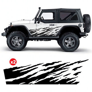 Set 2 Pcs Lateral Vinyl Off Road vehicle Both Sides Fire Decal