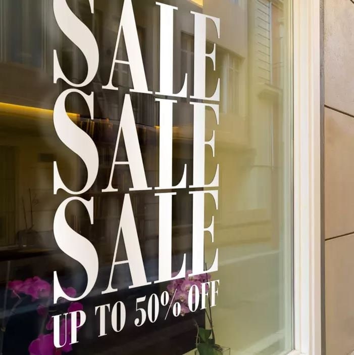 Shop Sales Window decal |  Customisable Window Sticker for store showcases